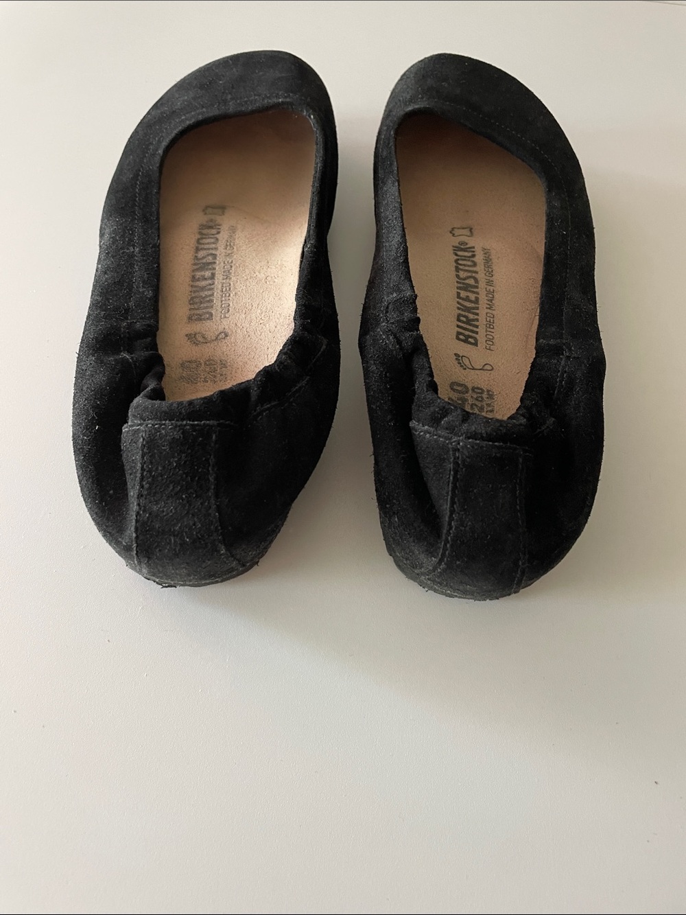 Birkenstock Black Suede Celina 1 Slip-On Ballet Flats 40 wide - Picture 3 of 5